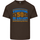 50th Birthday Turning 50 Is Great Year Old Mens Cotton T-Shirt Tee Top Dark Chocolate