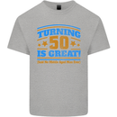 50th Birthday Turning 50 Is Great Year Old Mens Cotton T-Shirt Tee Top Sports Grey