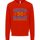 50th Birthday Turning 50 Is Great Year Old Mens Sweatshirt Jumper Bright Red