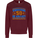 50th Birthday Turning 50 Is Great Year Old Mens Sweatshirt Jumper Maroon