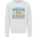50th Birthday Turning 50 Is Great Year Old Mens Sweatshirt Jumper White