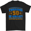 50th Birthday Turning 50 Is Great Year Old Mens T-Shirt Cotton Gildan Black