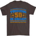 50th Birthday Turning 50 Is Great Year Old Mens T-Shirt Cotton Gildan Dark Chocolate