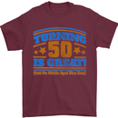 50th Birthday Turning 50 Is Great Year Old Mens T-Shirt Cotton Gildan Maroon