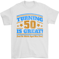50th Birthday Turning 50 Is Great Year Old Mens T-Shirt Cotton Gildan White