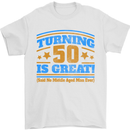 50th Birthday Turning 50 Is Great Year Old Mens T-Shirt Cotton Gildan White