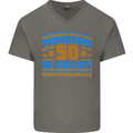 50th Birthday Turning 50 Is Great Year Old Mens V-Neck Cotton T-Shirt Charcoal