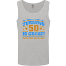 50th Birthday Turning 50 Is Great Year Old Mens Vest Tank Top Sports Grey