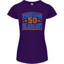 50th Birthday Turning 50 Is Great Year Old Womens Petite Cut T-Shirt Purple
