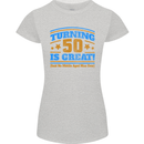 50th Birthday Turning 50 Is Great Year Old Womens Petite Cut T-Shirt Sports Grey