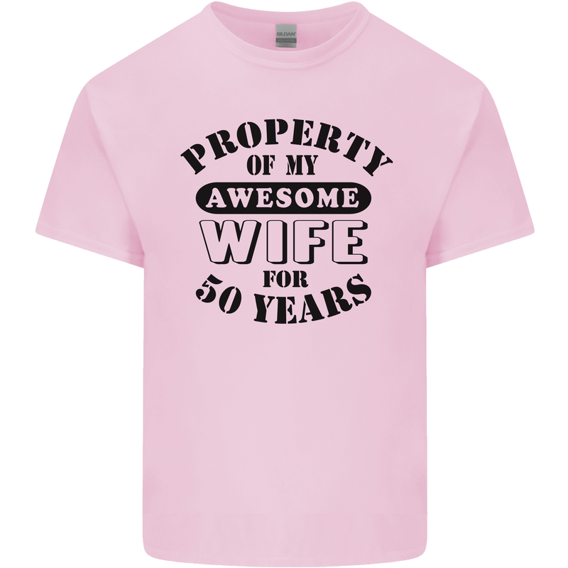 50th Wedding Anniversary 50 Year Funny Wife Mens Cotton T-Shirt Tee Top Light Pink