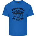 50th Wedding Anniversary 50 Year Funny Wife Mens Cotton T-Shirt Tee Top Royal Blue