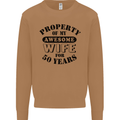 50th Wedding Anniversary 50 Year Funny Wife Mens Sweatshirt Jumper Caramel Latte