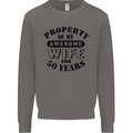 50th Wedding Anniversary 50 Year Funny Wife Mens Sweatshirt Jumper Charcoal