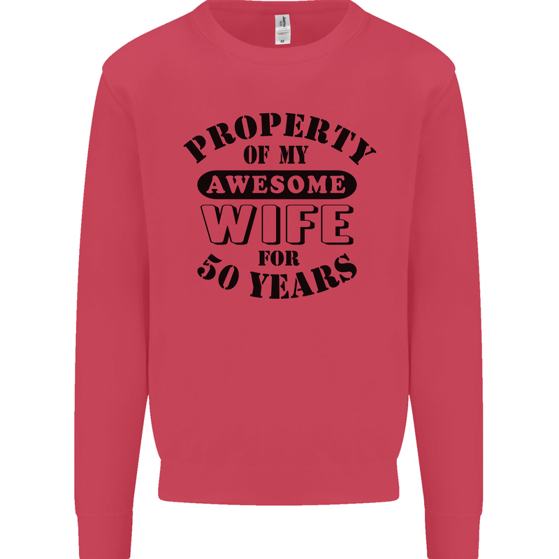 50th Wedding Anniversary 50 Year Funny Wife Mens Sweatshirt Jumper Heliconia