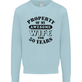 50th Wedding Anniversary 50 Year Funny Wife Mens Sweatshirt Jumper Light Blue