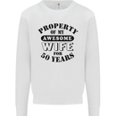 50th Wedding Anniversary 50 Year Funny Wife Mens Sweatshirt Jumper White