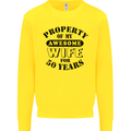 50th Wedding Anniversary 50 Year Funny Wife Mens Sweatshirt Jumper Yellow