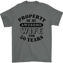 50th Wedding Anniversary 50 Year Funny Wife Mens T-Shirt 100% Cotton Charcoal