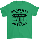 50th Wedding Anniversary 50 Year Funny Wife Mens T-Shirt 100% Cotton Irish Green