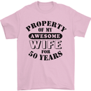 50th Wedding Anniversary 50 Year Funny Wife Mens T-Shirt 100% Cotton Light Pink