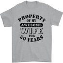 50th Wedding Anniversary 50 Year Funny Wife Mens T-Shirt 100% Cotton Sports Grey