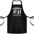 51 Year Wedding Anniversary 51st Rugby Cotton Apron 100% Organic Black