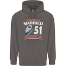 51 Year Wedding Anniversary 51st Rugby Mens 80% Cotton Hoodie Charcoal