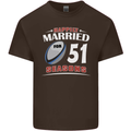 51 Year Wedding Anniversary 51st Rugby Mens Cotton T-Shirt Tee Top Dark Chocolate