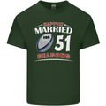 51 Year Wedding Anniversary 51st Rugby Mens Cotton T-Shirt Tee Top Forest Green