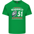 51 Year Wedding Anniversary 51st Rugby Mens Cotton T-Shirt Tee Top Irish Green