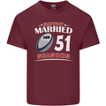 51 Year Wedding Anniversary 51st Rugby Mens Cotton T-Shirt Tee Top Maroon