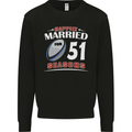 51 Year Wedding Anniversary 51st Rugby Mens Sweatshirt Jumper Black