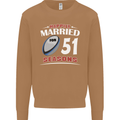 51 Year Wedding Anniversary 51st Rugby Mens Sweatshirt Jumper Caramel Latte