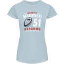 51 Year Wedding Anniversary 51st Rugby Womens Petite Cut T-Shirt Light Blue