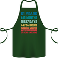 51st Birthday 51 Year Old Cotton Apron 100% Organic Forest Green