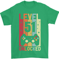 51st Birthday 51 Year Old Level Up Gamming Mens T-Shirt 100% Cotton Irish Green