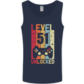 51st Birthday 51 Year Old Level Up Gamming Mens Vest Tank Top Navy Blue
