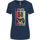 51st Birthday 51 Year Old Level Up Gamming Womens Wider Cut T-Shirt Navy Blue