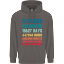 51st Birthday 51 Year Old Mens 80% Cotton Hoodie Charcoal