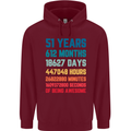 51st Birthday 51 Year Old Mens 80% Cotton Hoodie Maroon