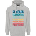 51st Birthday 51 Year Old Mens 80% Cotton Hoodie Sports Grey