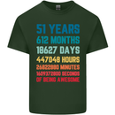 51st Birthday 51 Year Old Mens Cotton T-Shirt Tee Top Forest Green