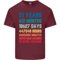 51st Birthday 51 Year Old Mens Cotton T-Shirt Tee Top Maroon