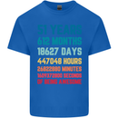 51st Birthday 51 Year Old Mens Cotton T-Shirt Tee Top Royal Blue