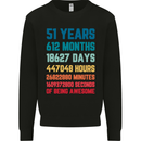 51st Birthday 51 Year Old Mens Sweatshirt Jumper Black