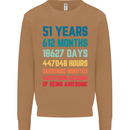 51st Birthday 51 Year Old Mens Sweatshirt Jumper Caramel Latte