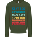 51st Birthday 51 Year Old Mens Sweatshirt Jumper Forest Green