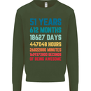 51st Birthday 51 Year Old Mens Sweatshirt Jumper Forest Green