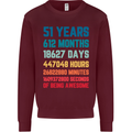 51st Birthday 51 Year Old Mens Sweatshirt Jumper Maroon